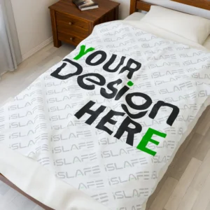 Custom Velveteen Plush Microfiber Blanket – Ultra-Soft Personalized Throw for Cozy Comfort & Stylish Gifting